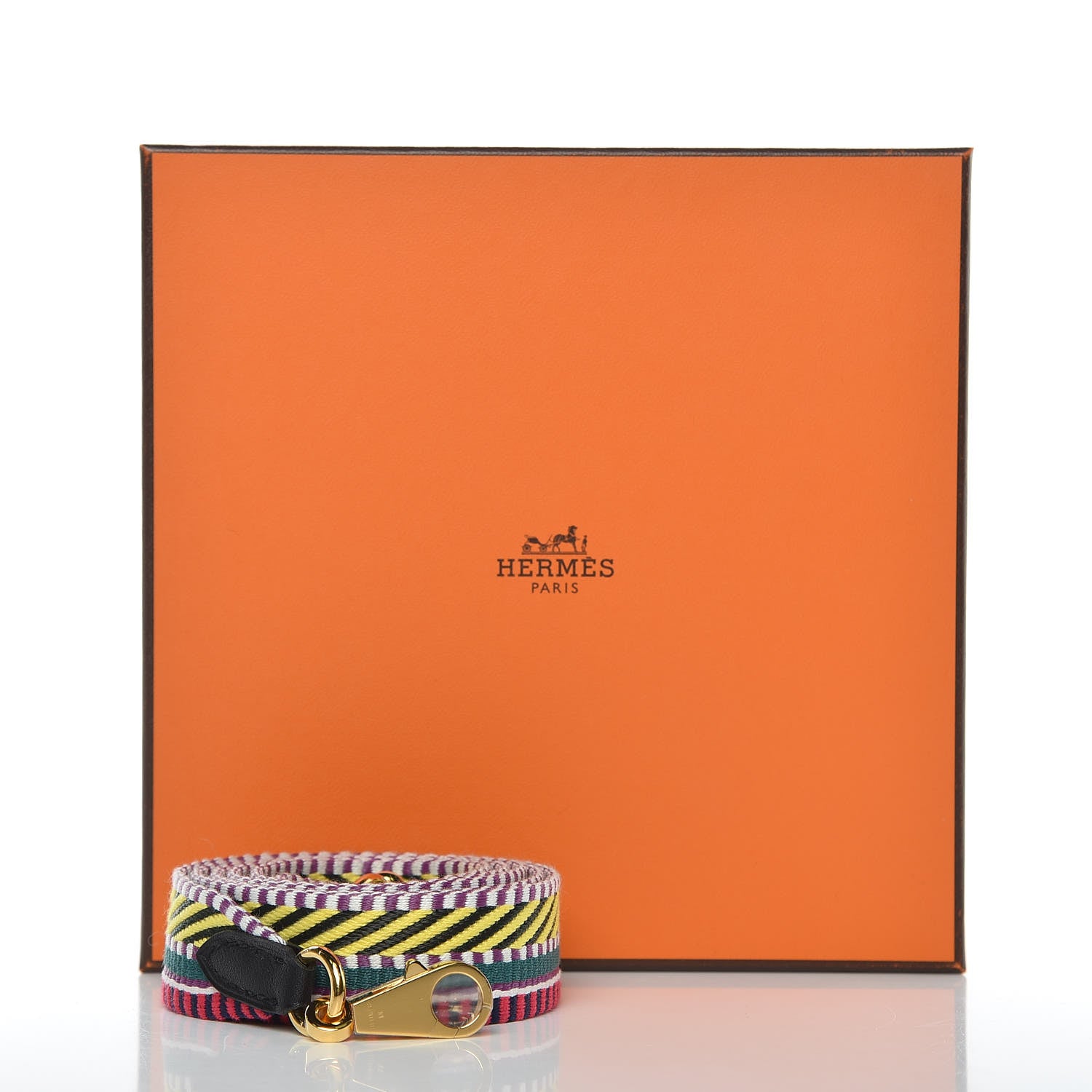 Hermes Toile Swift 25mm Sangle Cavale Shoulder Strap Multicolor Black 6 of 6