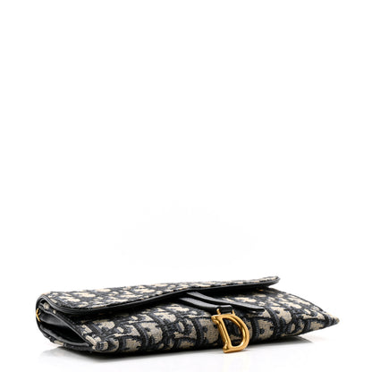 Christian Dior Oblique Saddle Chain Long Wallet Blue 5 of 13