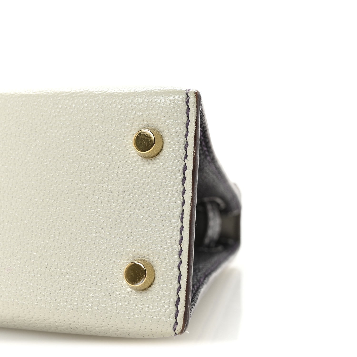 Hermes Chevre Mysore Horseshoe Mini Kelly Sellier 20 Gris Perle Raisin 9 of 9