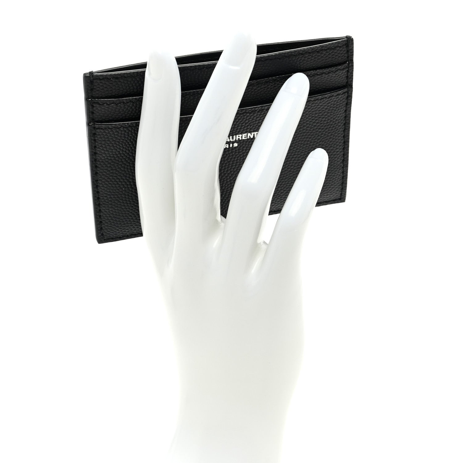 Saint Laurent Grain De Poudre Card Case Black 2 of 6