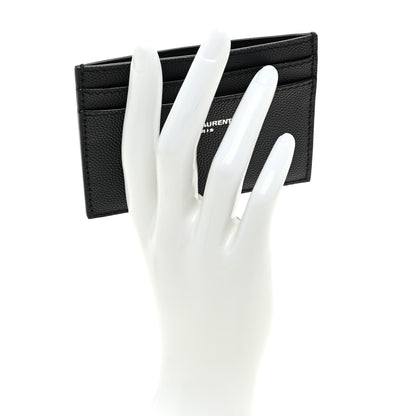 Saint Laurent Grain De Poudre Card Case Black 2 of 6