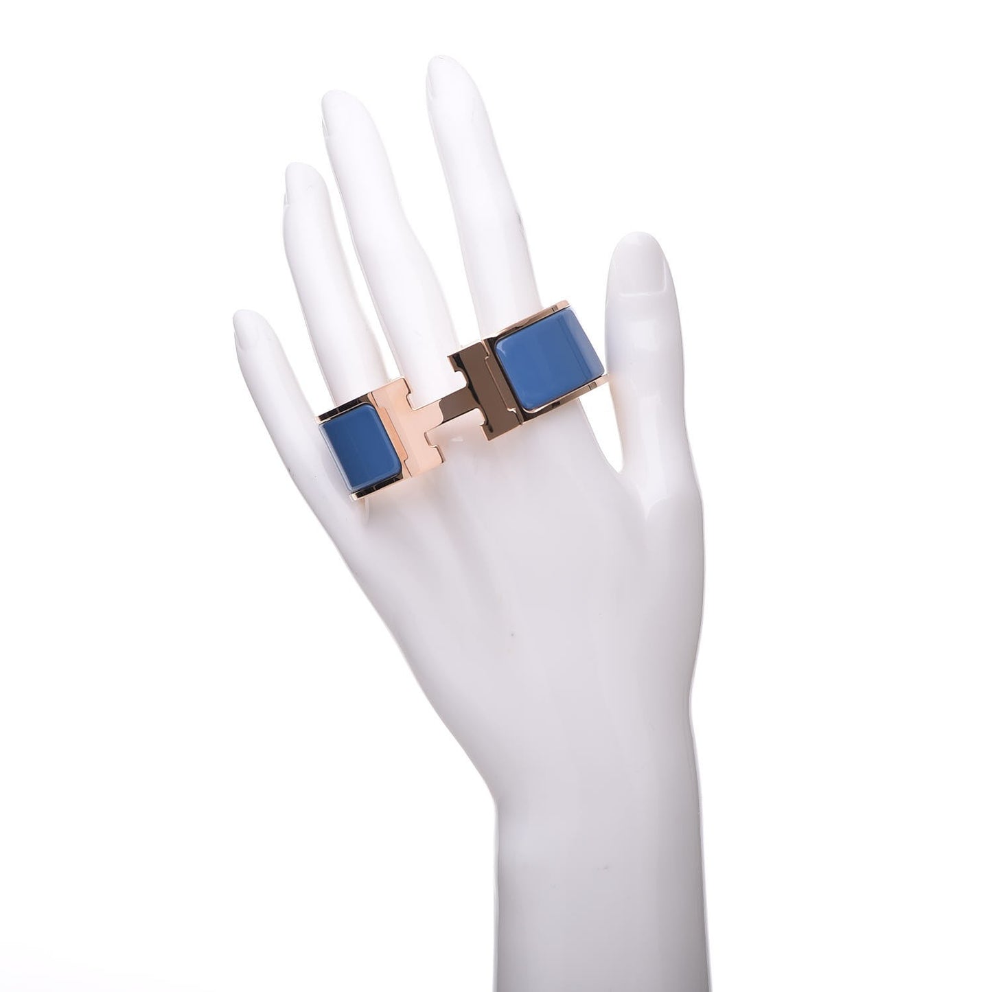 Enamel Wide Clic Clac H Bracelet PM Bleu Turquin