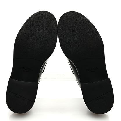 Prada Spazzolato Metal Triangle Logo 40mm Loafer Mules 36.5 Black 5 of 9