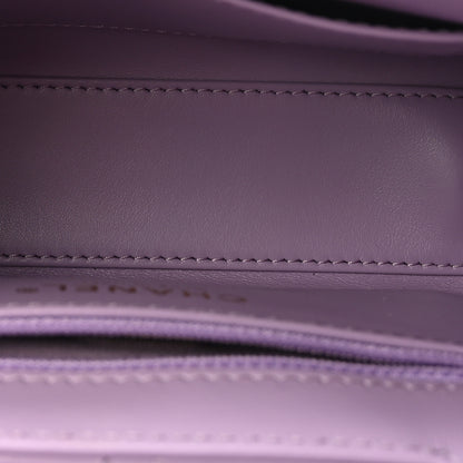 Chanel Shiny Aged Calfskin Quilted Nano Kelly Shopper Lilac 5 of 10