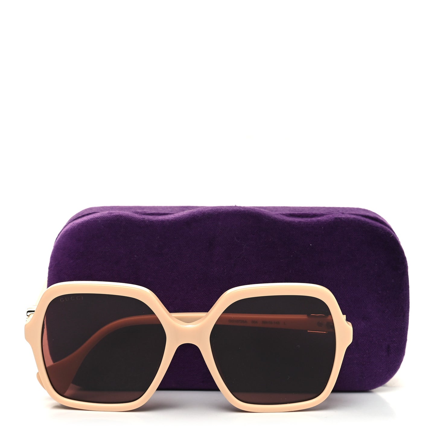 Acetate Oversize Rectangle Frame GG1072SA Sunglasses Shiny Solid Powder Pink Ivory