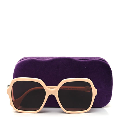 Gucci Acetate Oversize Rectangle Frame GG1072SA Sunglasses Shiny Solid Powder Pink Ivory 7 of 7