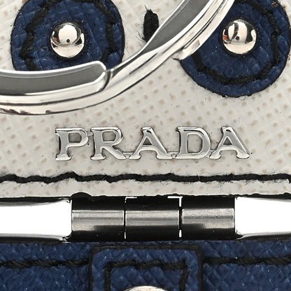 Prada Saffiano Robot Keychain Bluette Fuoco 3 of 3