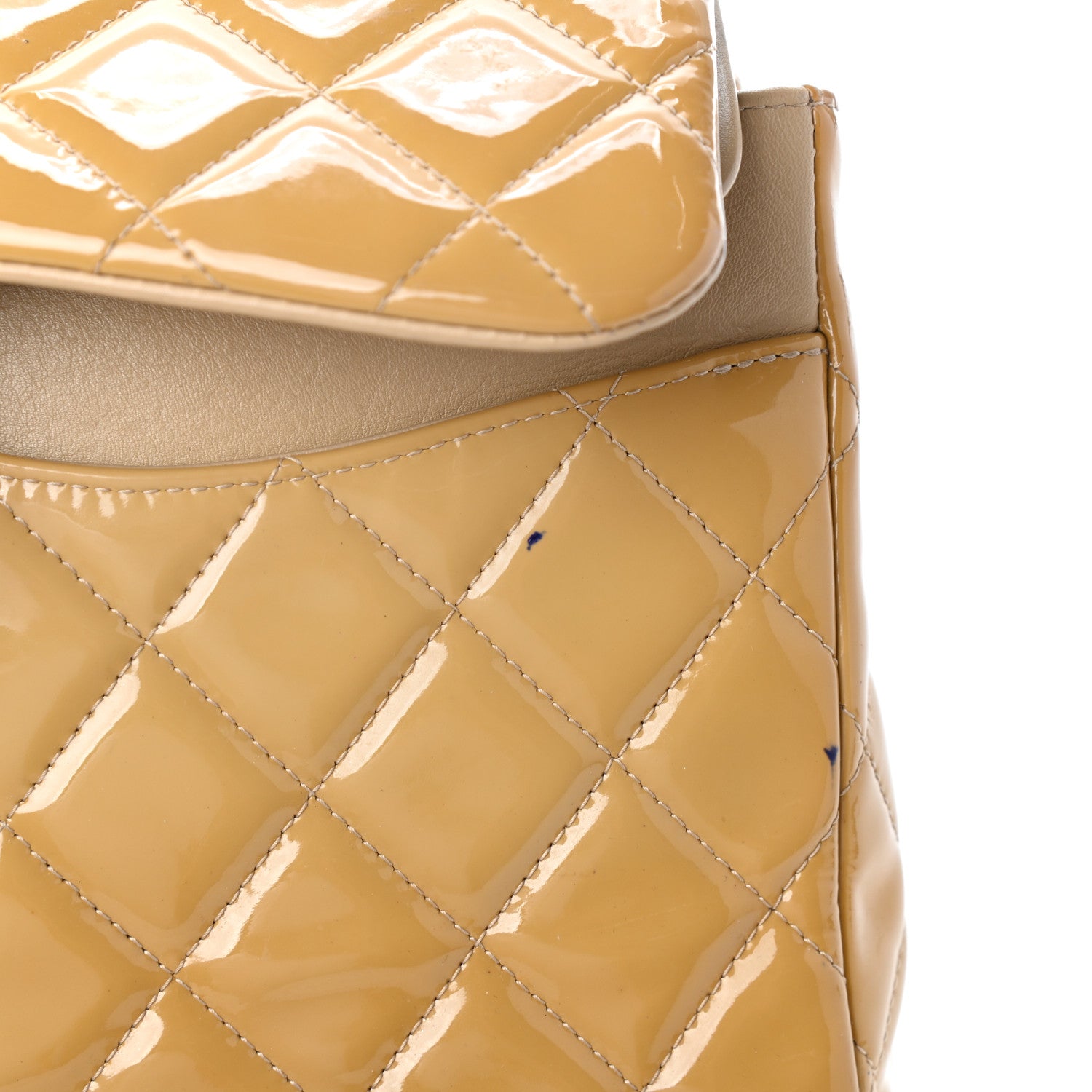 Chanel Patent Quilted Jumbo Double Flap Yellow 10 of 14