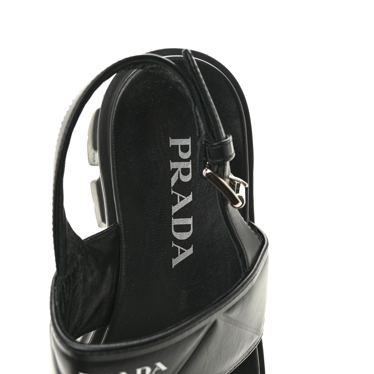 Prada Nappa Soft Logo Padded Monolith 55mm Sandals 37.5 Black 7 of 11