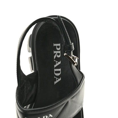 Prada Nappa Soft Logo Padded Monolith 55mm Sandals 37.5 Black 7 of 11