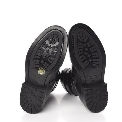 Saint Laurent Kangaroo Calfskin Embossed Army 20 Strap Boots 38 Black 5 of 9