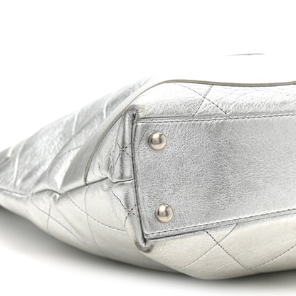 Chanel Metallic Calfskin Stitched CC Club Monaco Tote Silver 9 of 12
