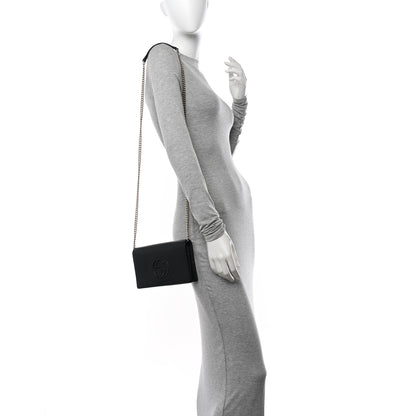 Gucci Pebbled Calfskin Soho Wallet On Chain Black 2 of 11