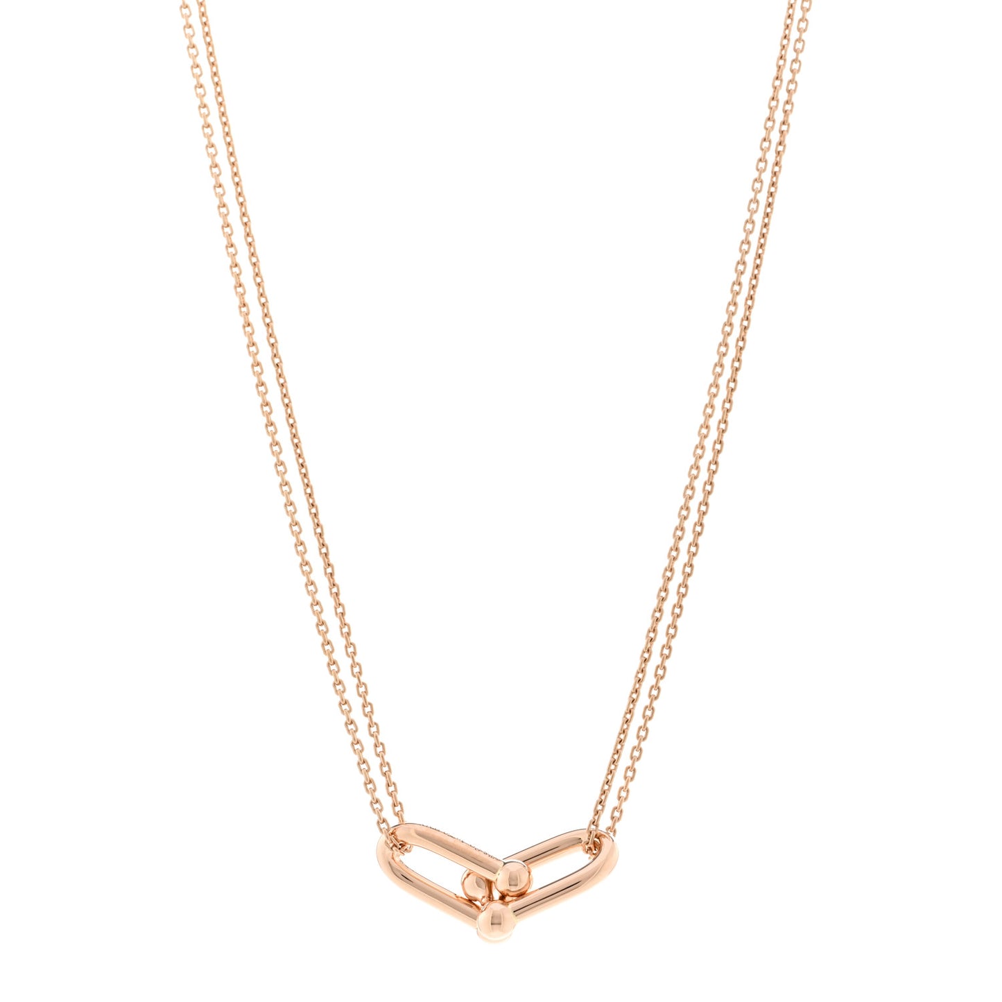18K Rose Gold HardWear Double Link Pendant Necklace