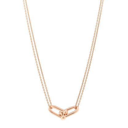 Tiffany 18K Rose Gold HardWear Double Link Pendant Necklace 1 of 5