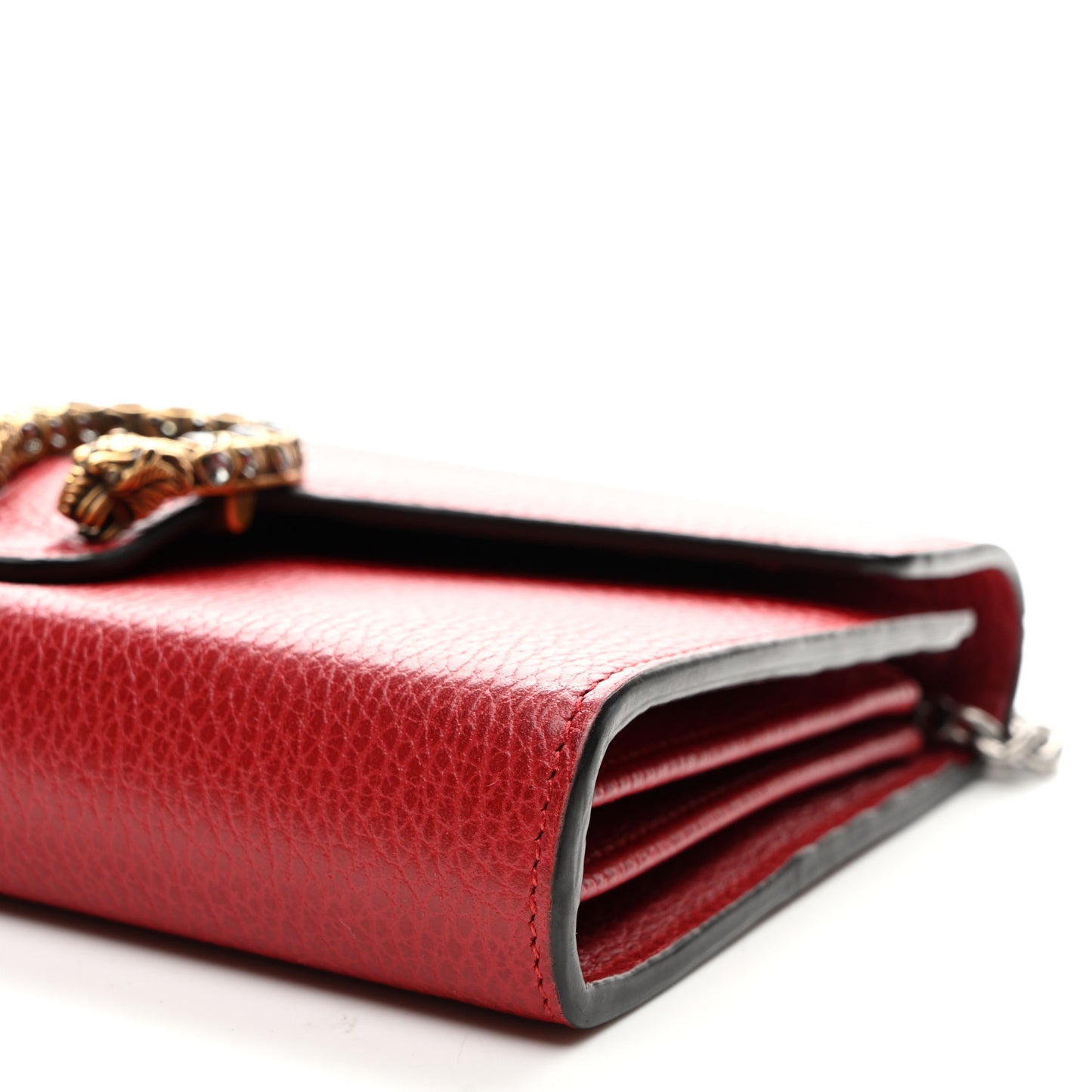 Calfskin Mini Dionysus Chain Wallet Hibiscus Red