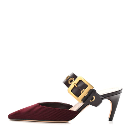 Christian Dior Technical Fabric Calfskin D-Dior 65mm Mules 35 Rouge Black 1 of 6