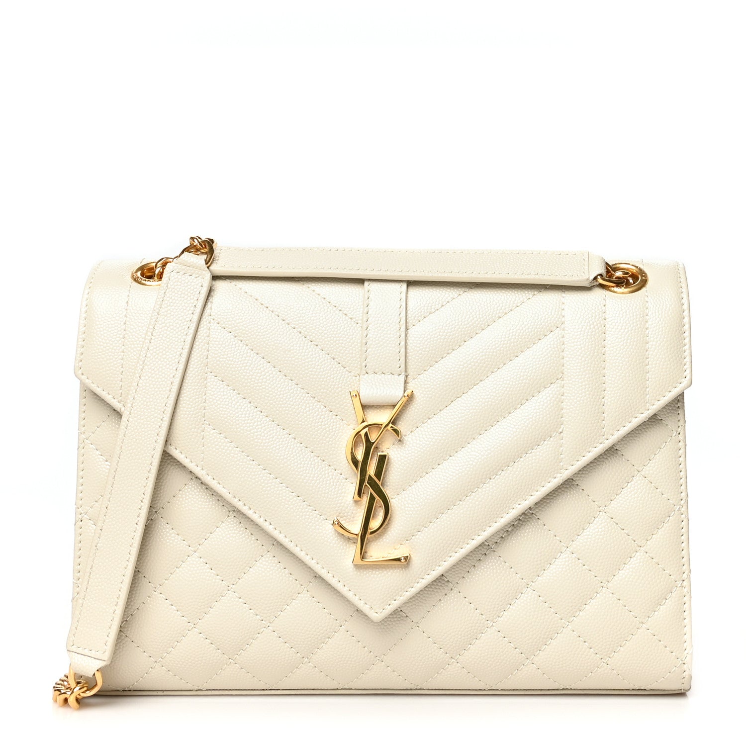 Saint Laurent Grain De Poudre Textured Mixed Matelasse Medium Triquilt Monogram Satchel Porcellana 1 of 10