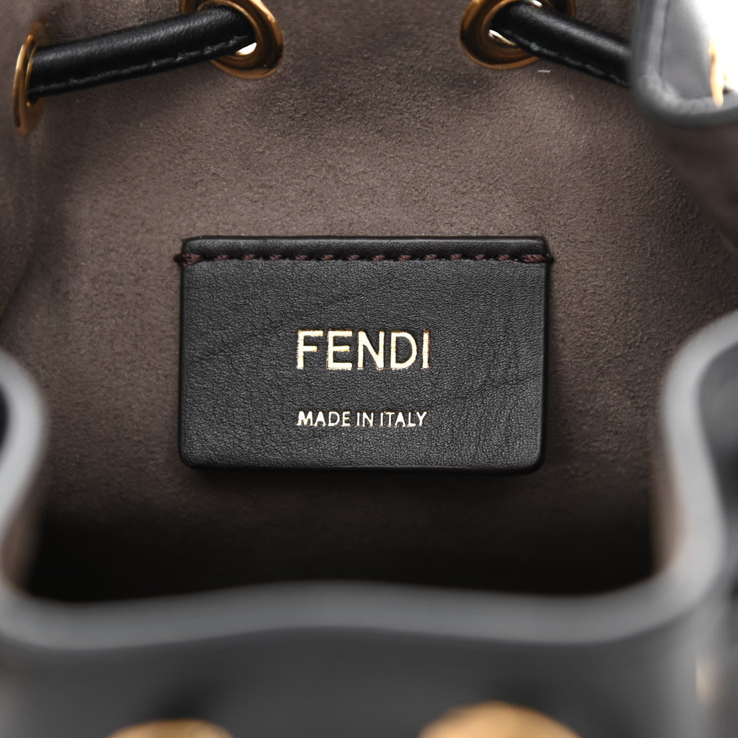 Fendi Vitello Liberty Elaphe F is Fendi Floral Embroidered Mini Mon Tresor Bucket Bag Black Nocciola 6 of 9
