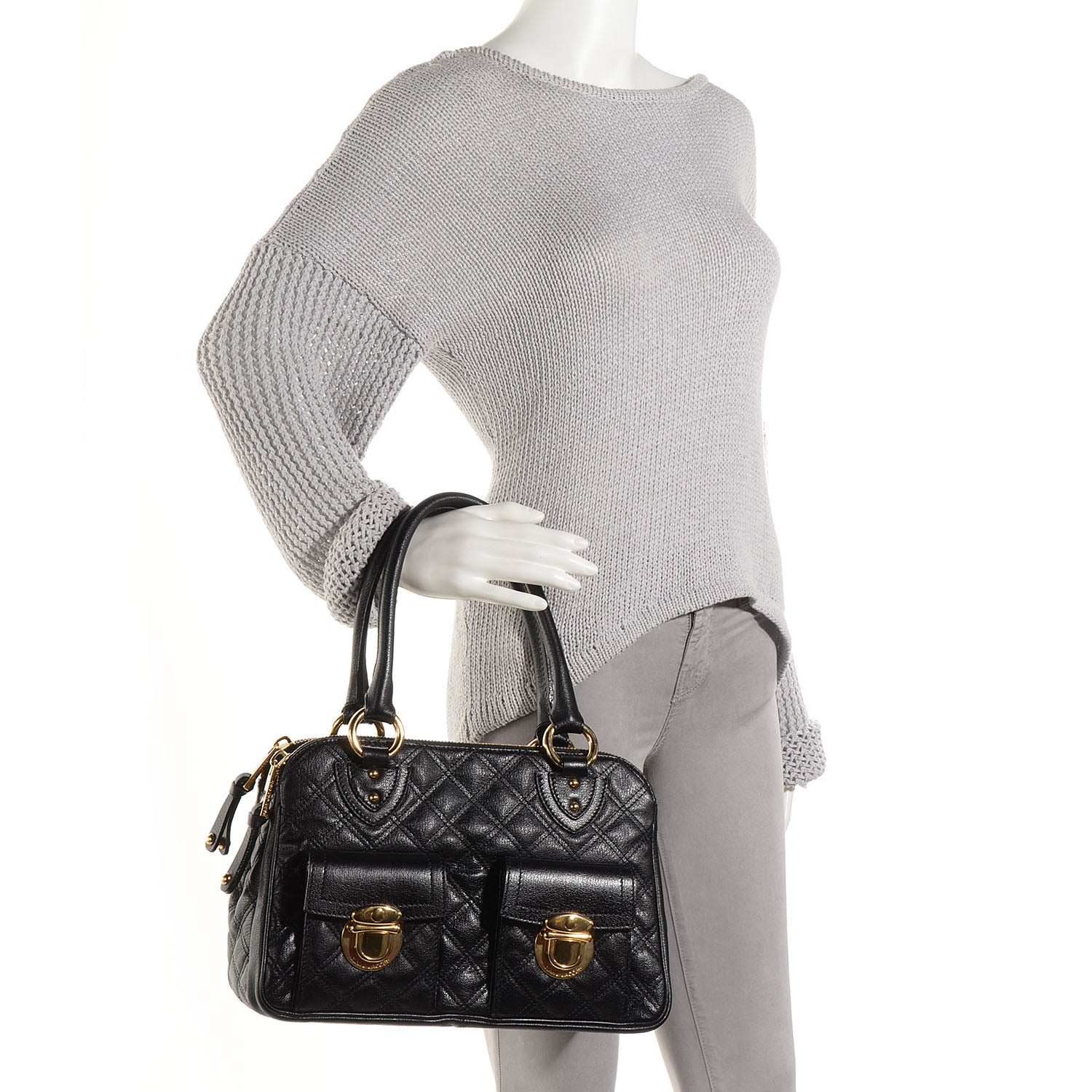 Marc Jacobs Calfskin Quilted Blake Black 2 of 9