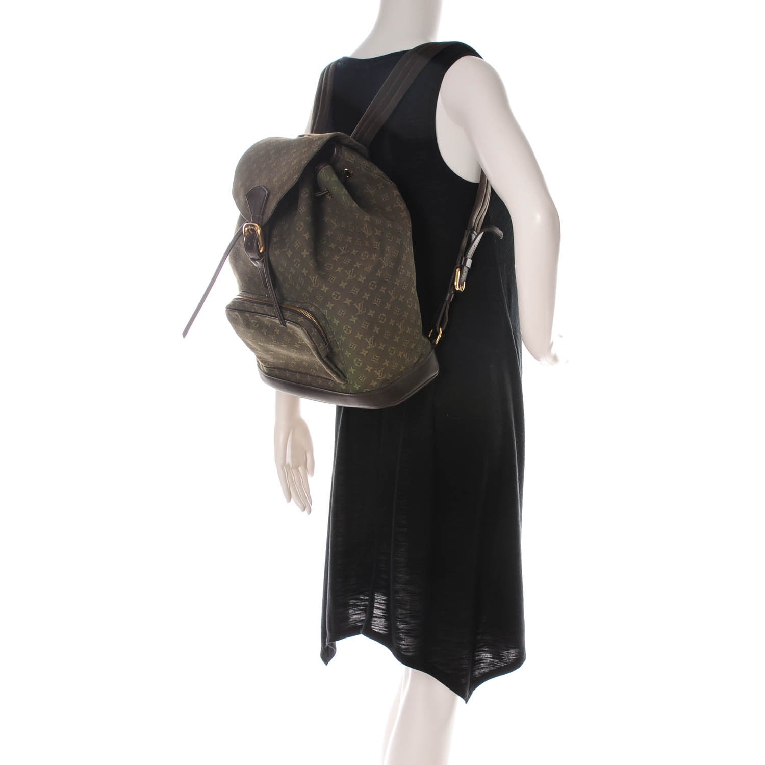 Louis Vuitton Mini Monogram Montsouris GM Backpack Kaki 2 of 8