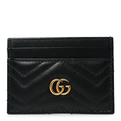 Gucci Calfskin Matelasse GG Marmont Card Holder Black 1 of 7