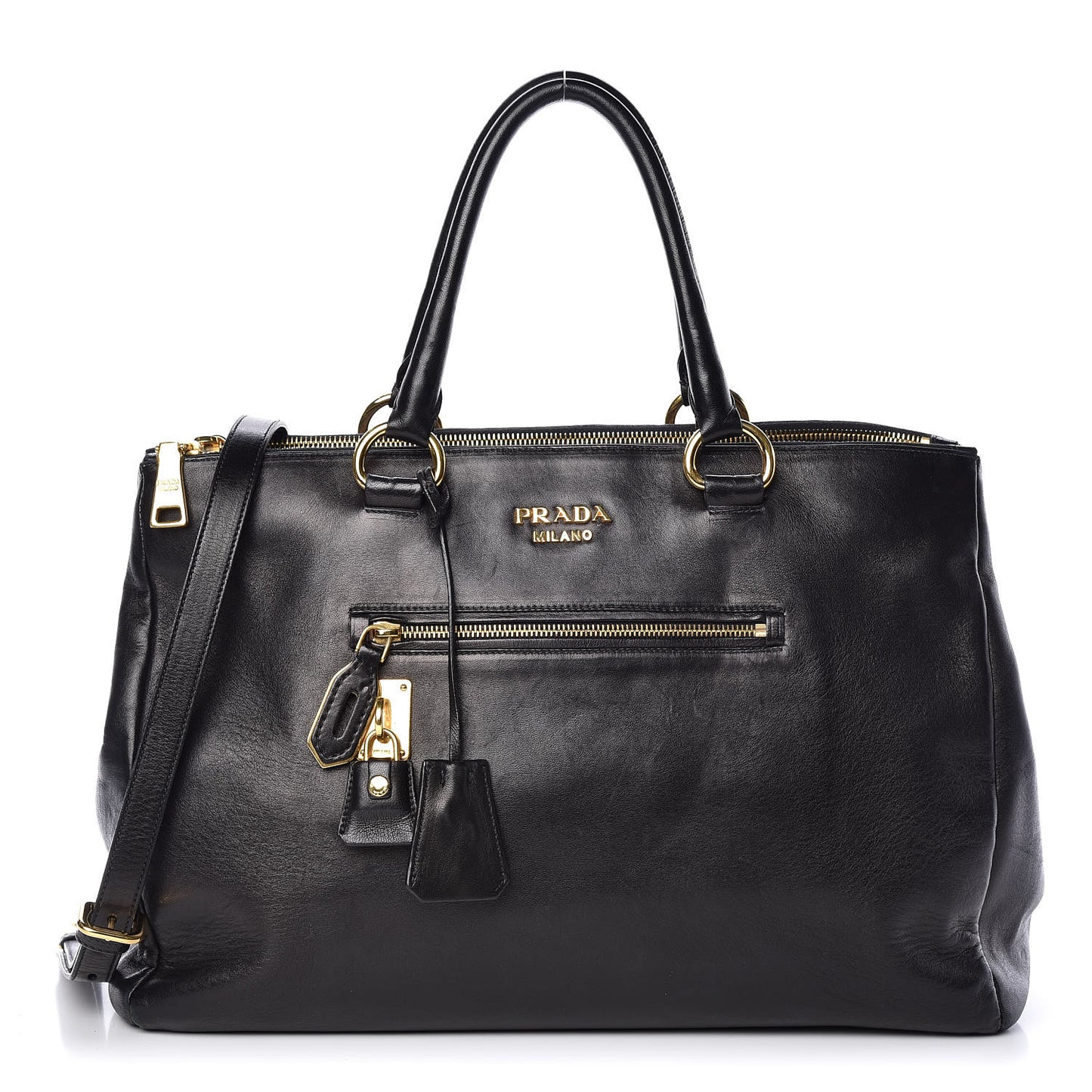Soft Calf Shopping Tote Black