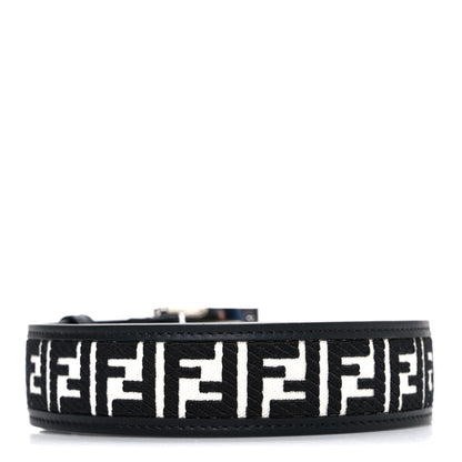 Fendi X MARC JACOBS Canvas Vitello King FF Belt 70 28 Black White 2 of 6
