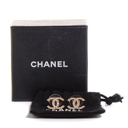 Chanel Crystal CC Earrings Gold 5 of 5