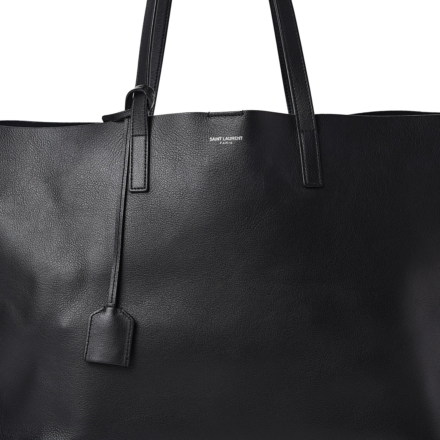 Saint Laurent Calfskin Large Fringe Shopping Tote Black 8 of 13