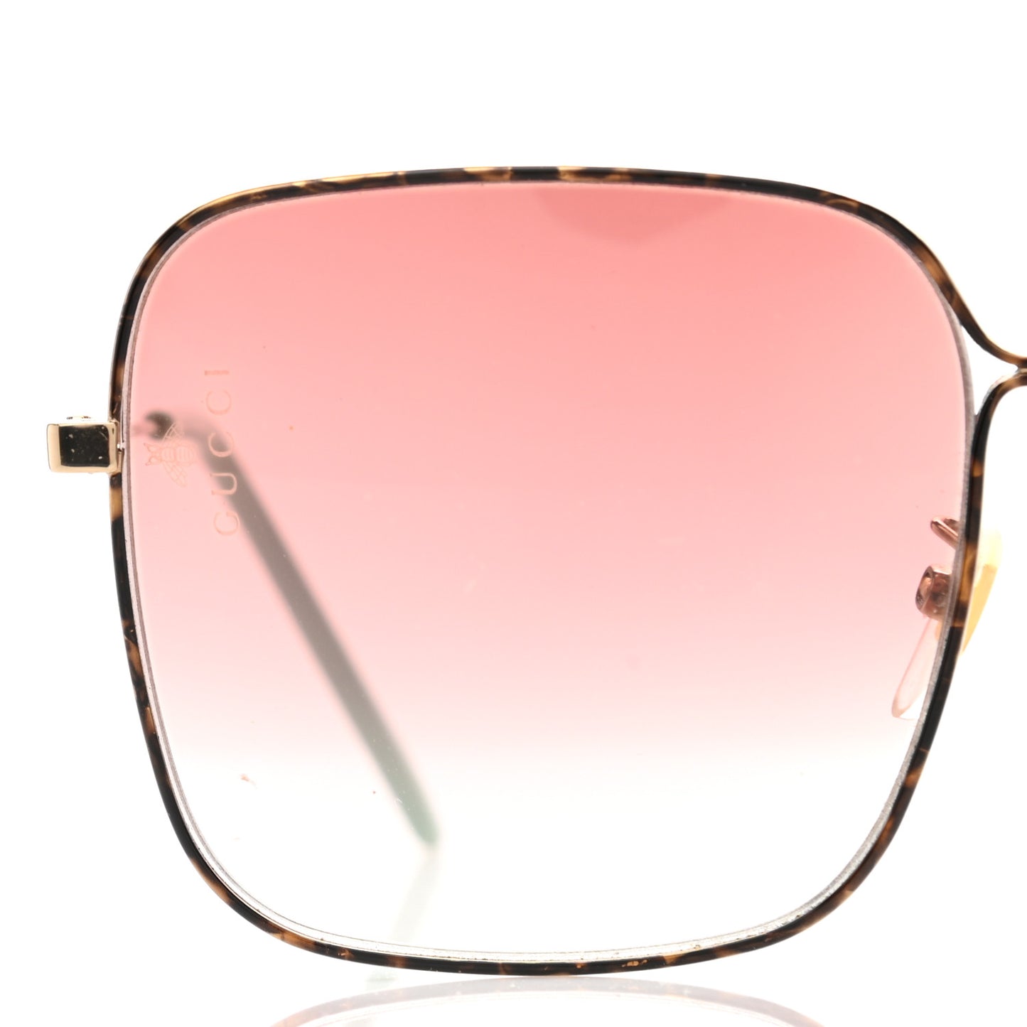 Metal Square Frame Sunglasses GG0443S Gold Pink