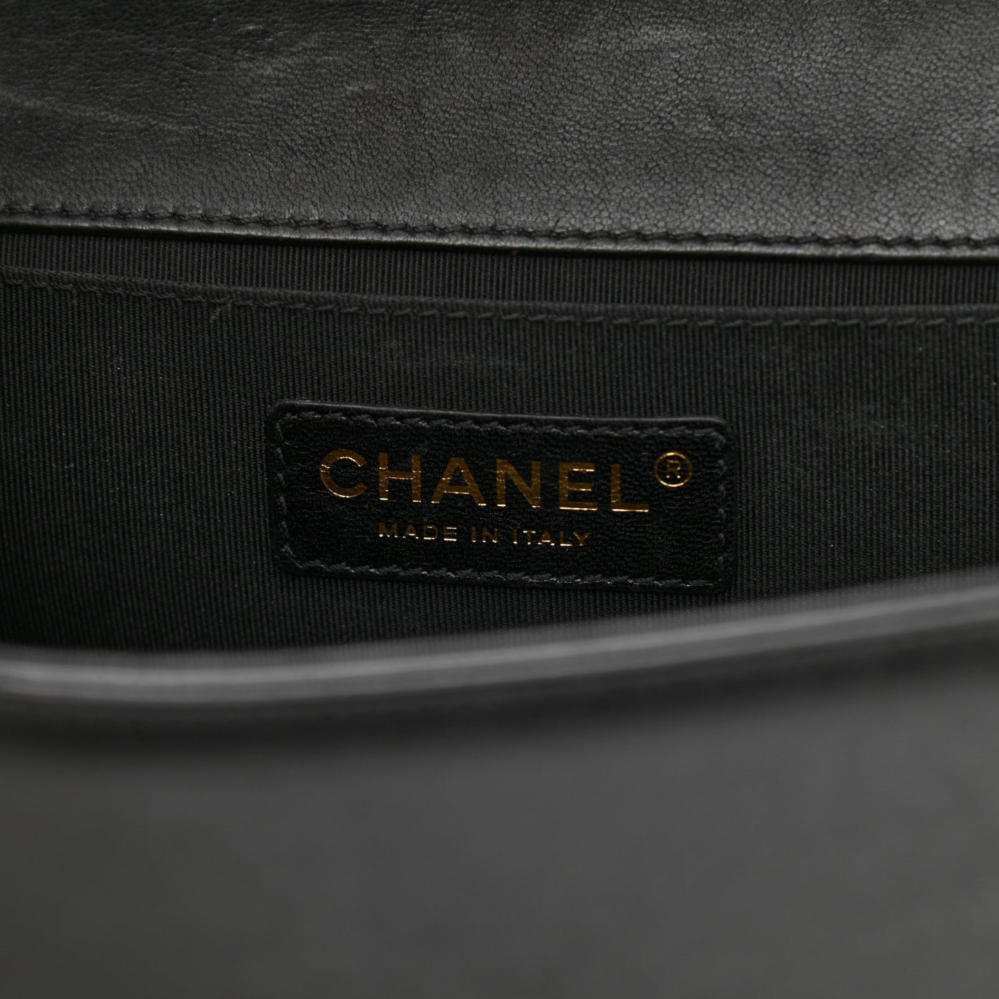 Lambskin Quilted Medium Boy Flap Black