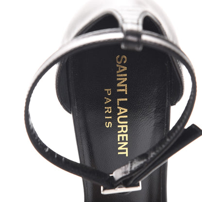 Saint Laurent Calfskin Jane 80 Ankle Strap Sandals 40 Black 7 of 8