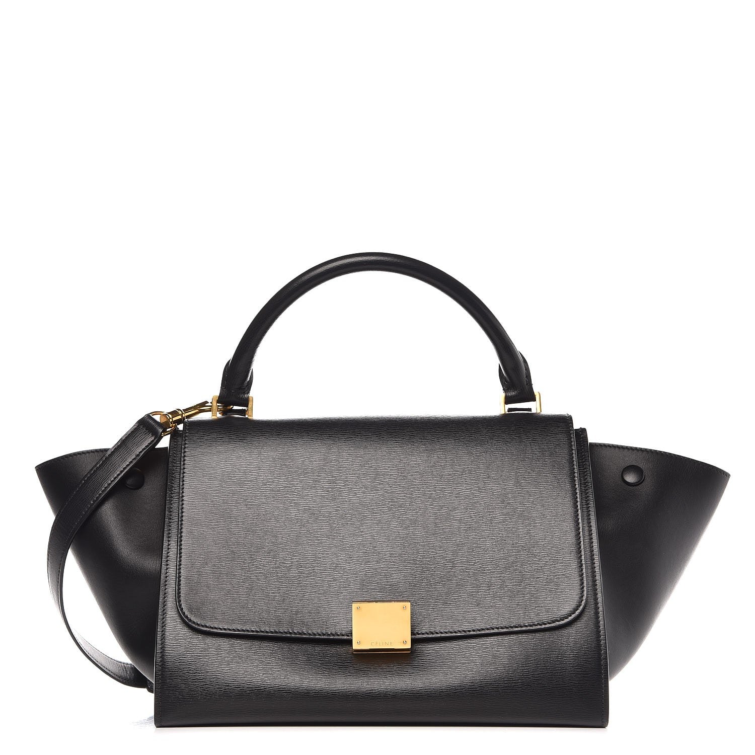Celine Liege Calfskin Small Trapeze Black 1 of 10