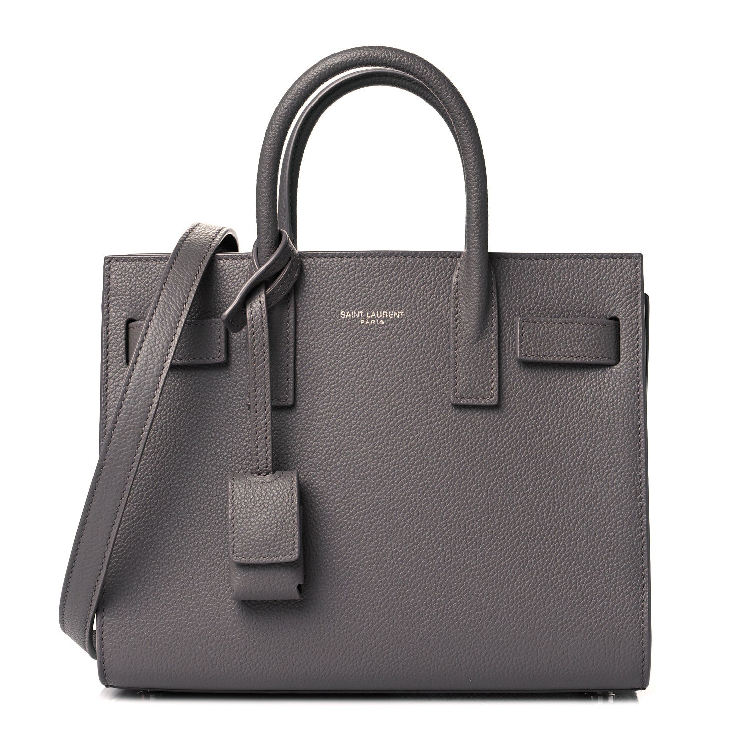 Saint Laurent Grained Calfskin Nano Sac De Jour Fog 1 of 10