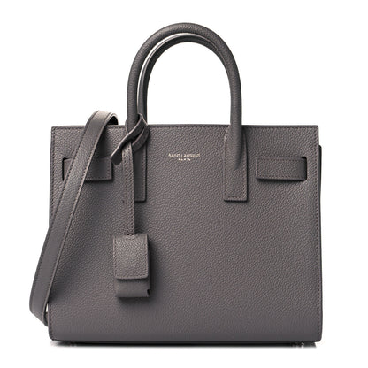 Saint Laurent Grained Calfskin Nano Sac De Jour Fog 1 of 10