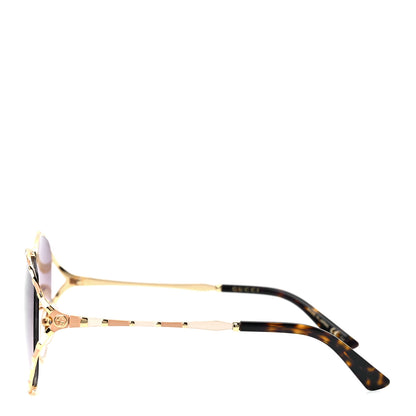Gucci Metal Round Frame GG0595S Sunglasses Gold Brown 3 of 8