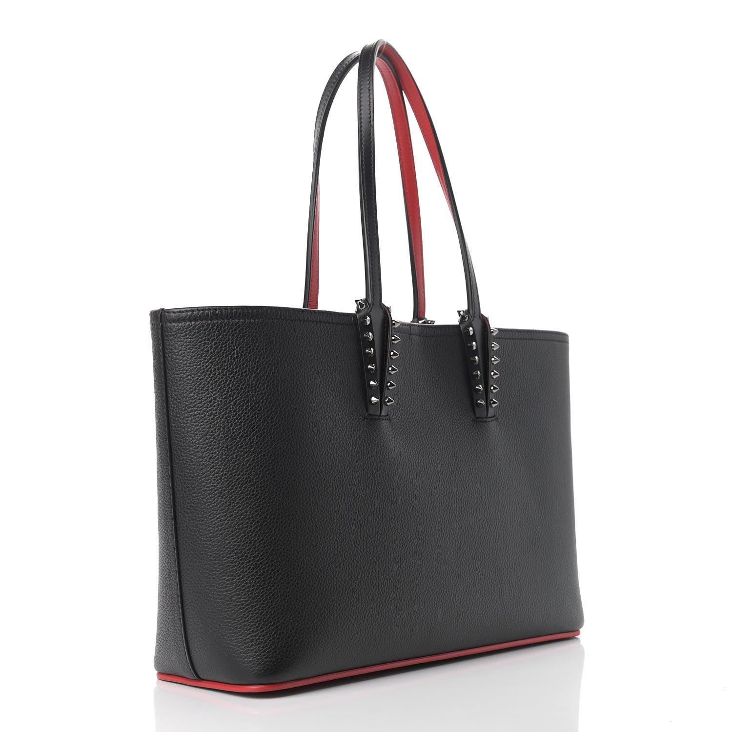 Christian Louboutin Calfskin Spikes East West Cabata Tote Black 4 of 13