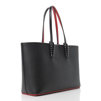 Christian Louboutin Calfskin Spikes East West Cabata Tote Black 4 of 13