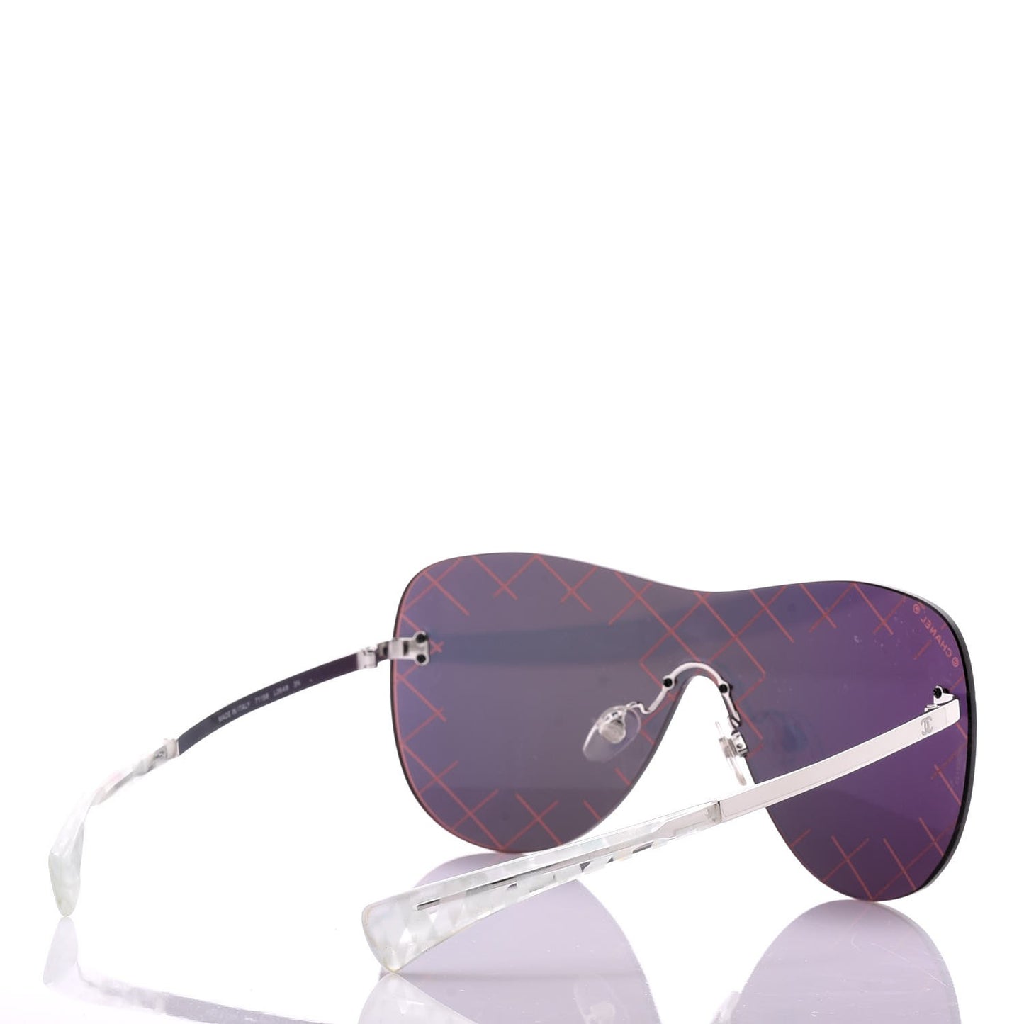 Shield Runway Sunglasses 4215 Silver Red