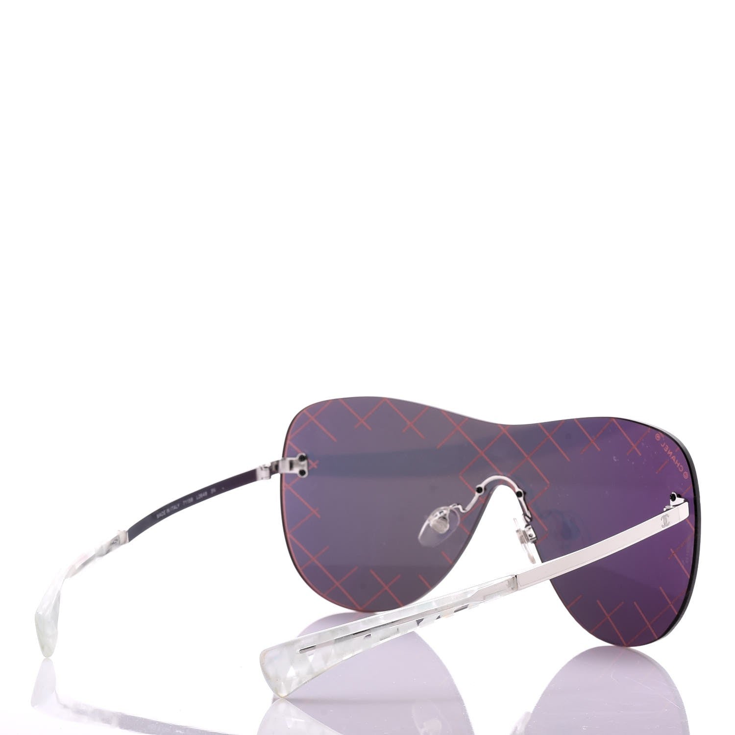 Chanel Shield Runway Sunglasses 4215 Silver Red 3 of 7
