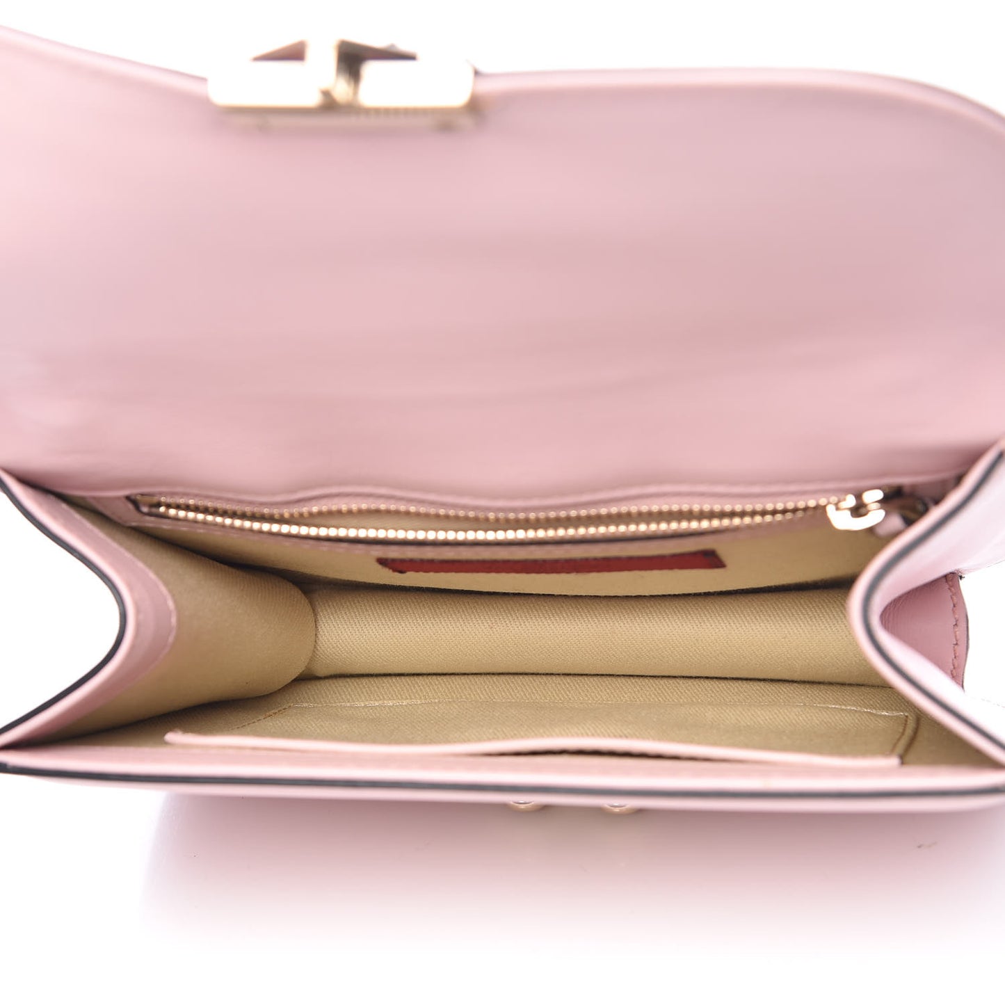 Vitello Small Glam Lock Rockstud Flap Water Rose