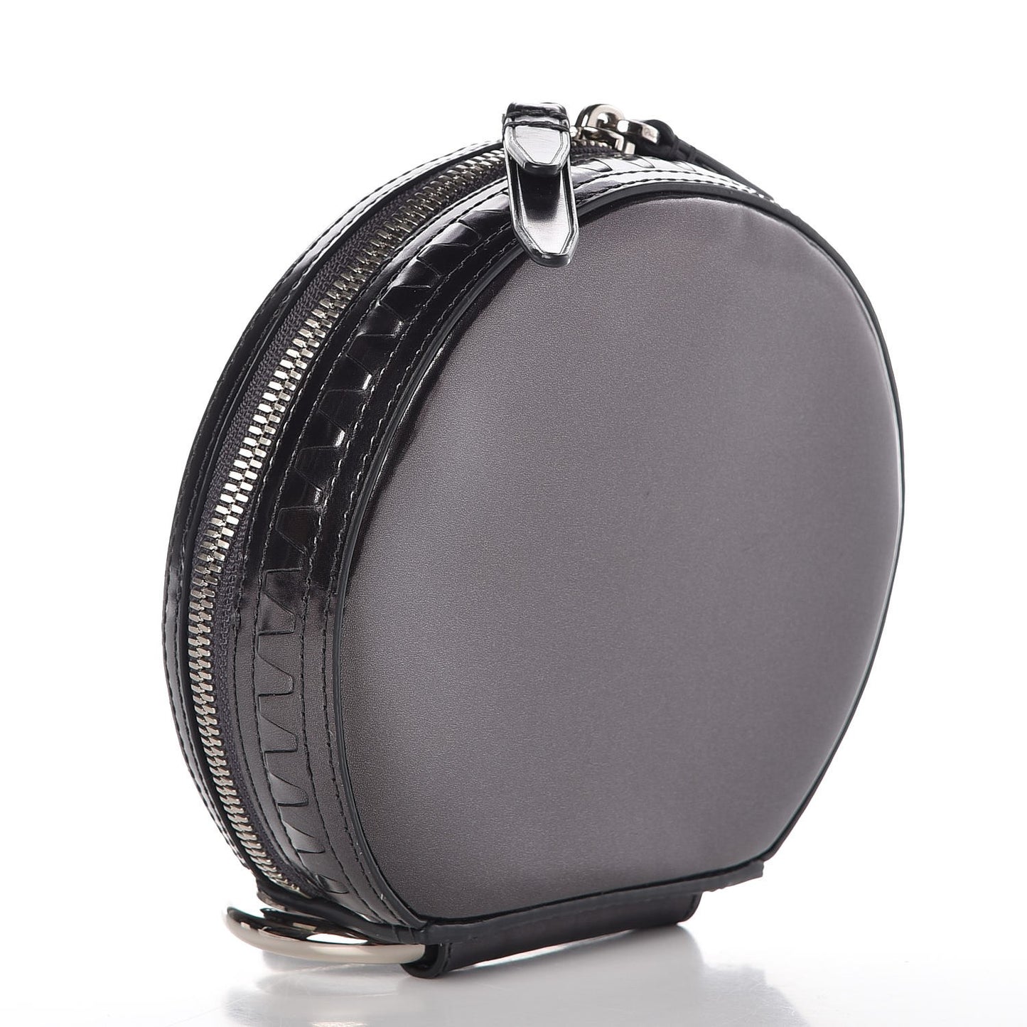 3.1 Metallic Calfskin Alix Circle Clutch Gunmetal