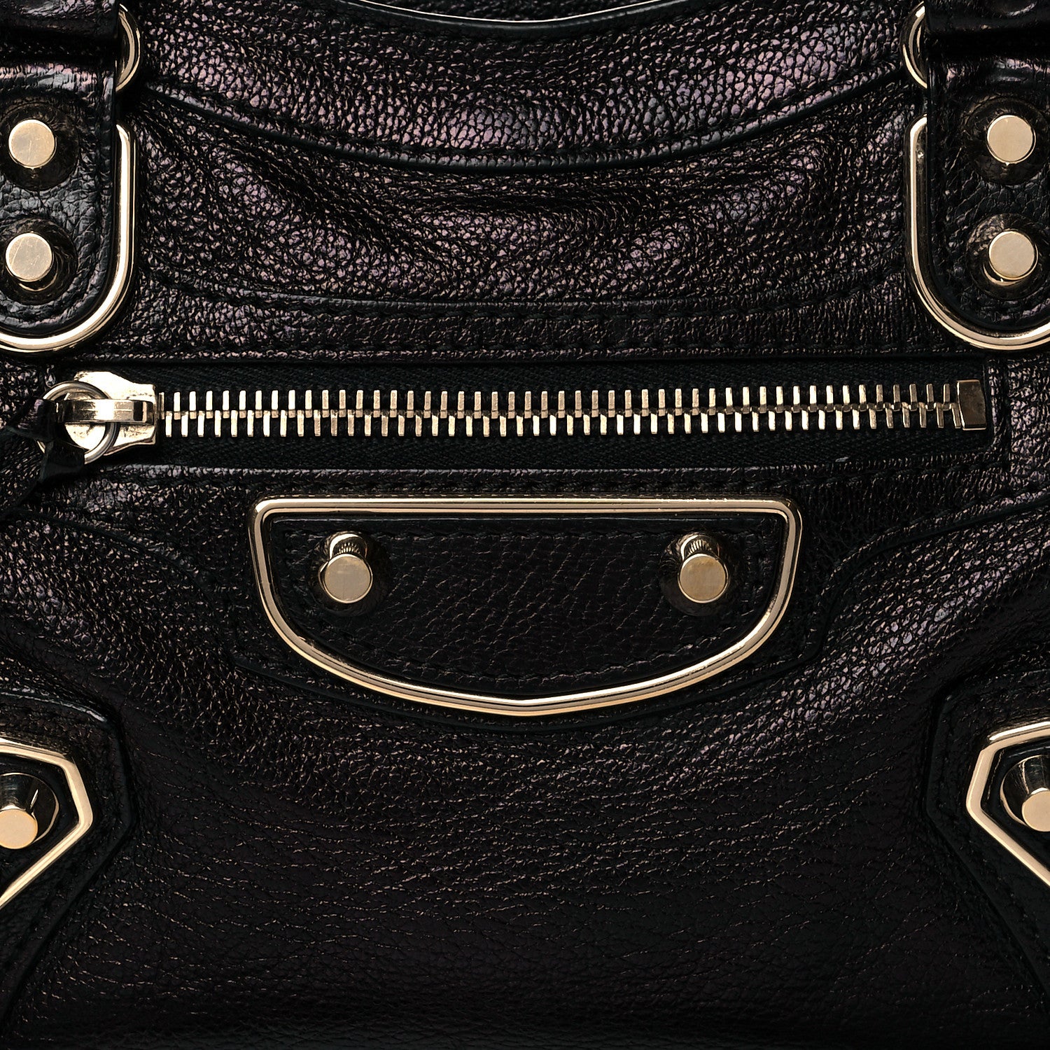 Balenciaga Chevre Gold Metallic Edge Hardware Mini City Black 6 of 8