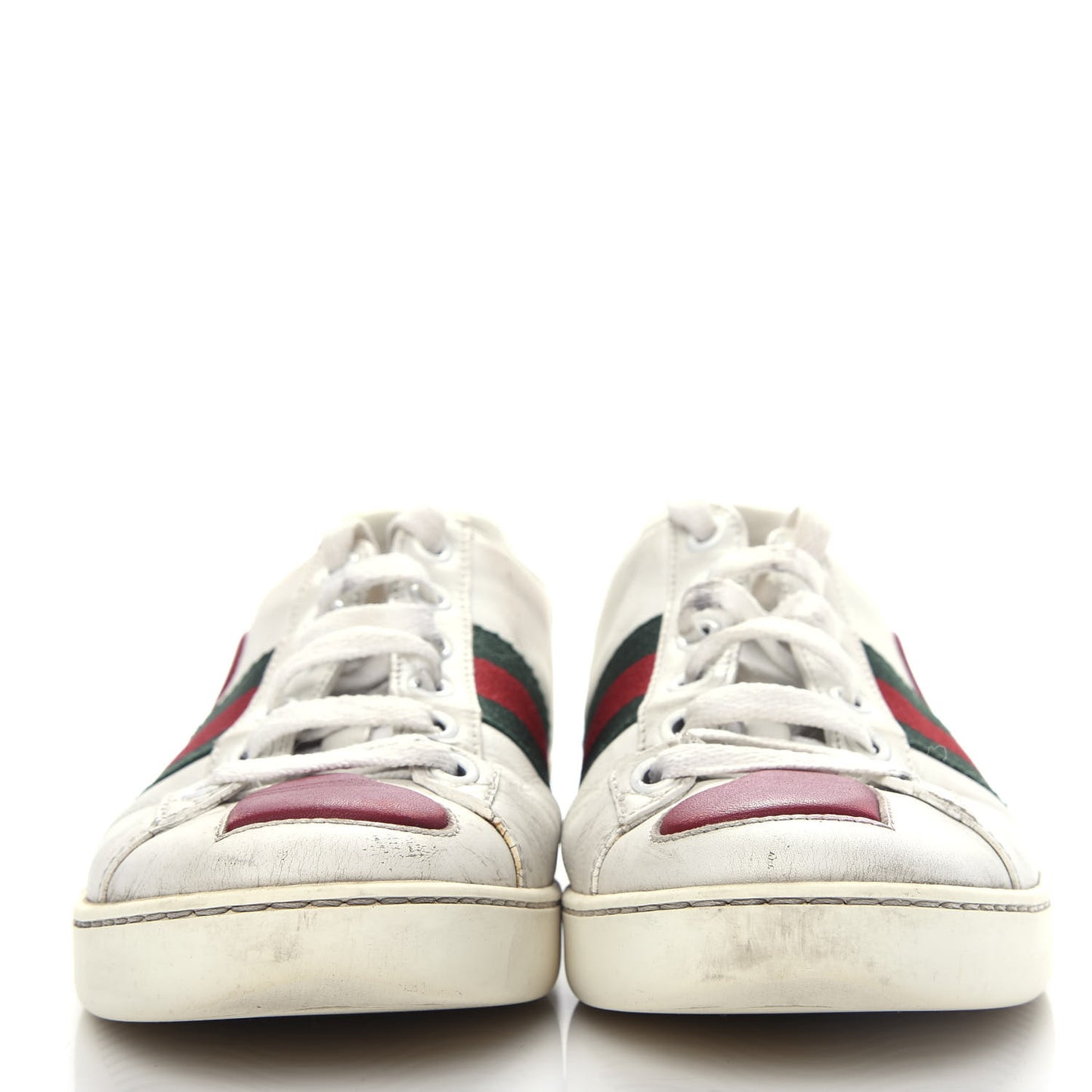 Calfskin Ayers Web Heart Embroidered Womens Ace Sneakers 35.5 White