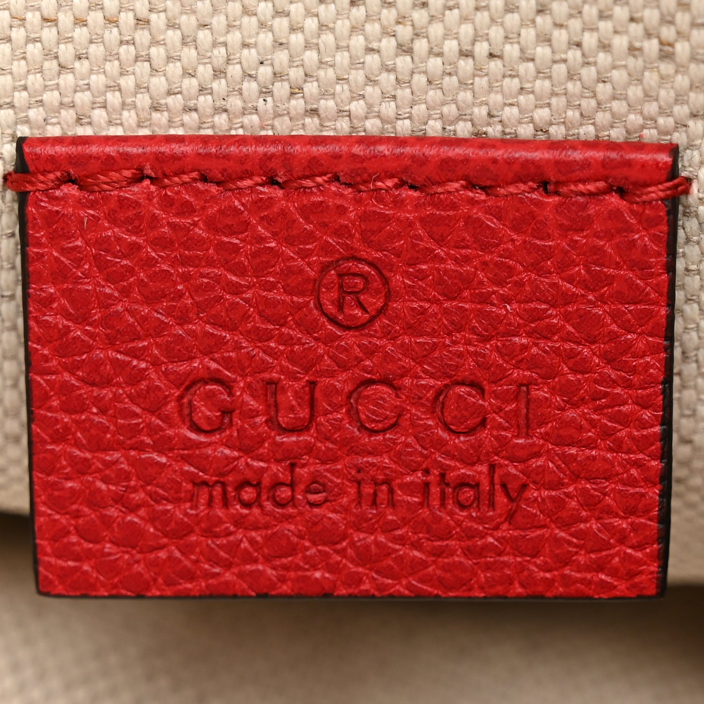 Grained Calfskin Small Logo Belt Bag Hibiscus Red