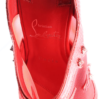 Christian Louboutin Embossed Alligator Veau Velours Mesh Studded Mulatiag 100 Pumps 37 Loubi 9 of 9