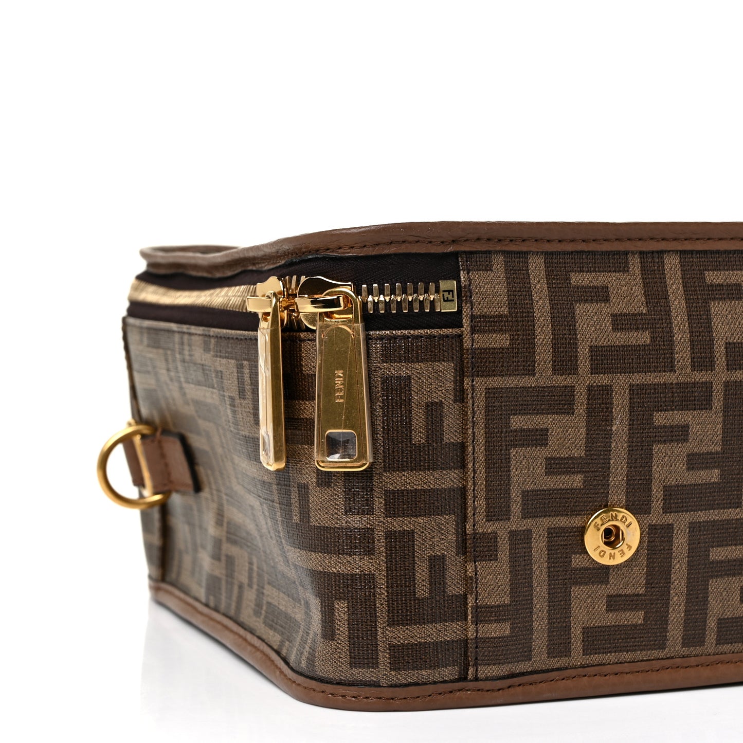 Glazed Fabric FF 1974 Karligraphy Small Travel Bag Mogano Panna