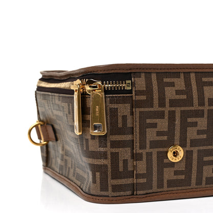 Fendi Glazed Fabric FF 1974 Karligraphy Small Travel Bag Mogano Panna 7 of 8