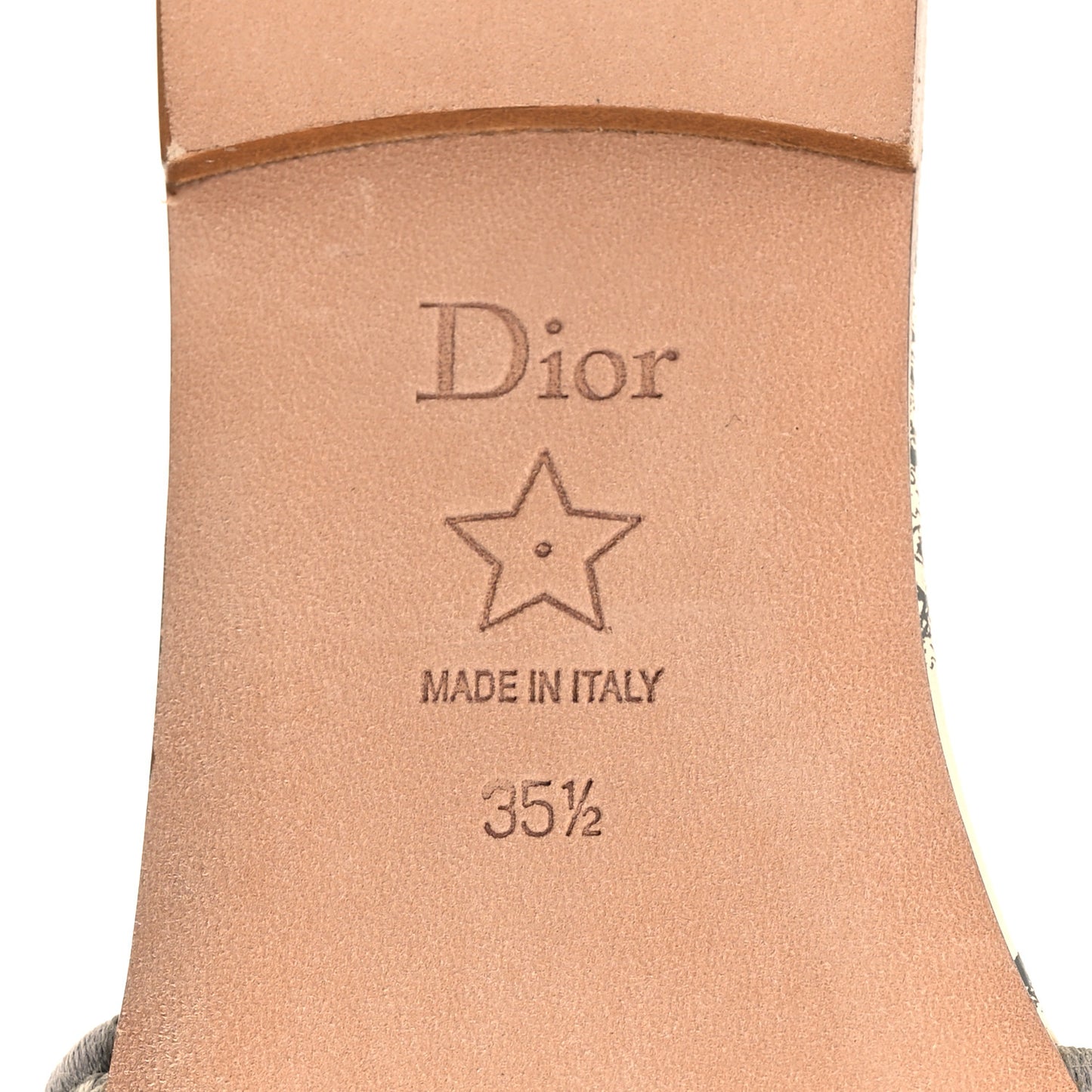Canvas Toile De Jouy Embroidered Dway Flat Slide Sandals 35.5 Light Grey